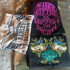Lot of 3 XL Harley Davidson woman’s T-shirts